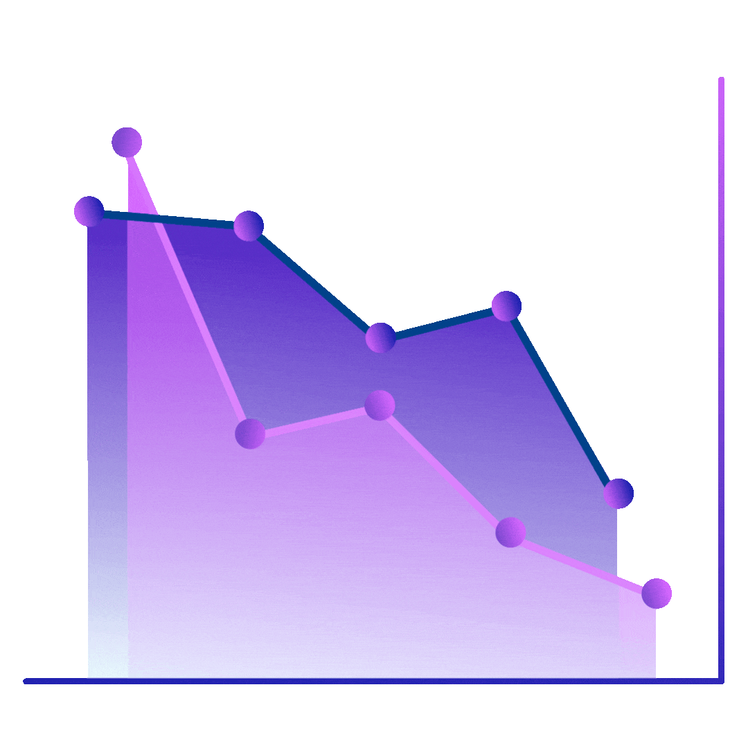 Animated finance growth chart – mobile view